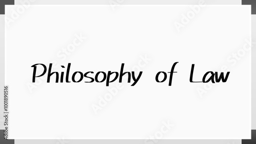 Philosophy of Law のホワイトボード風イラスト photo