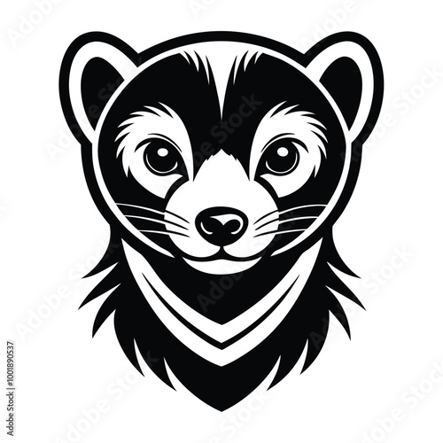 Ferret animal vector logo icon design template