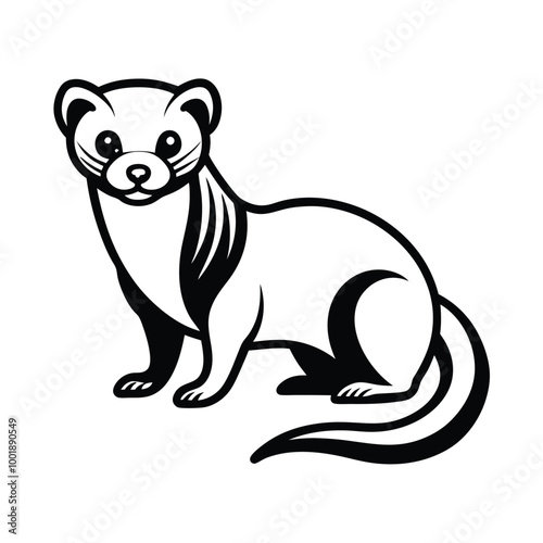 Ferret animal vector logo icon design template