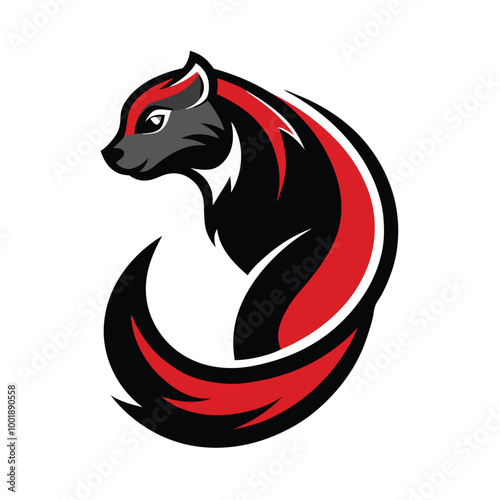 Ferret animal vector logo icon design template