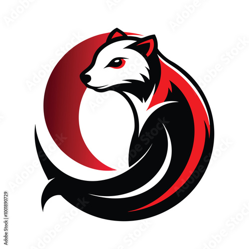 Ferret animal vector logo icon design template