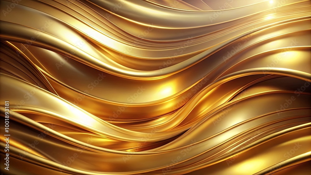Abstract Gold Wavy Lines, A Luxurious Metallic Design with Shiny Reflections and a Smooth Texture Abstract Gold Wavy Lines, A Luxurious Metallic Design with Shiny Reflections and a Smooth Texture