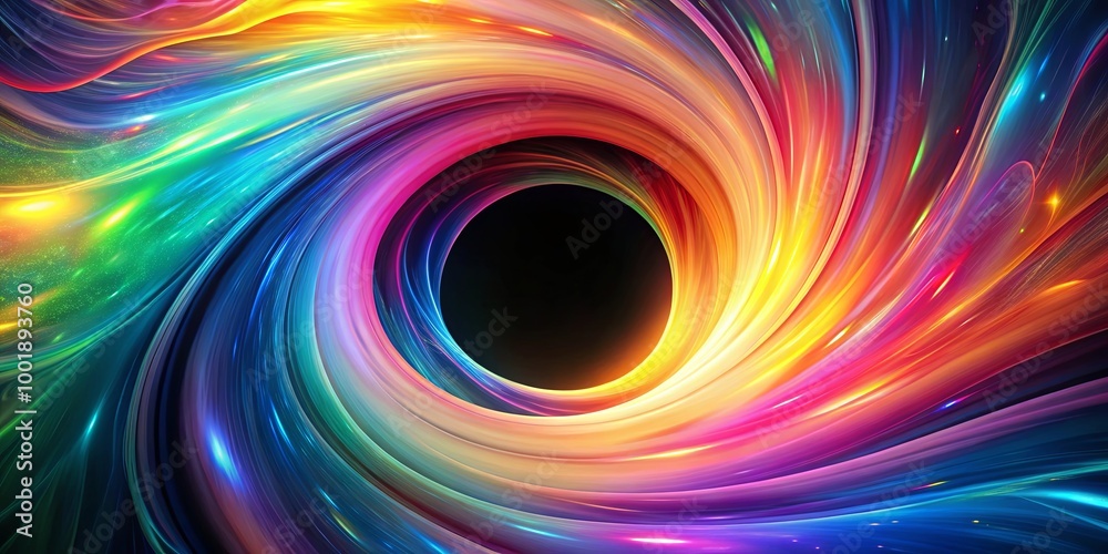 Fototapeta premium A mesmerizing abstract swirl of vibrant hues, radiating energy and creating a cosmic portal of pure light.