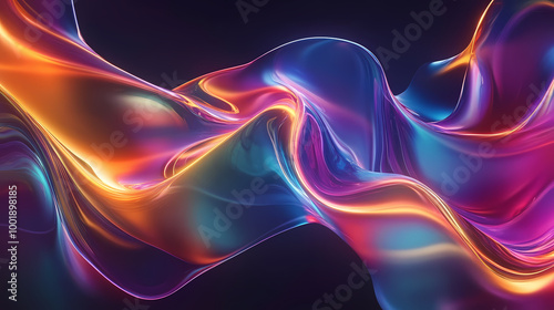 Elegant and dynamic: abstract multicolor wavy motion background delights. Visual Poetry. Illustration photo