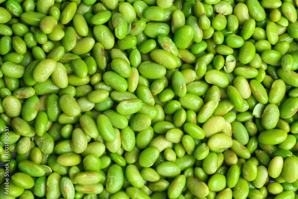 Fresh edamame beans as background, top view Fresh edamame beans as background, top view