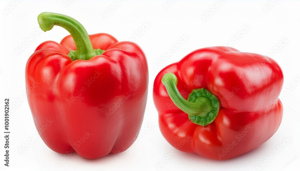 Red sweet bell pepper isolated on a white background, clipping path, cut out. Red sweet bell pepper isolated on a white background, clipping path, cut out.