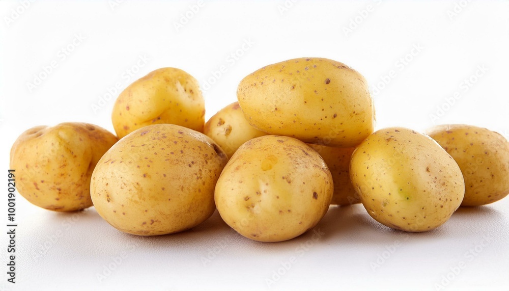 Young fresh potatoes isolated on white Young fresh potatoes isolated on white