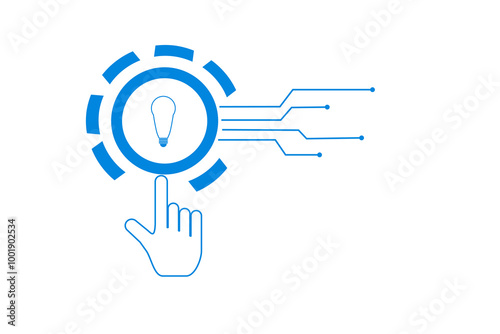 Technology hand touch icon