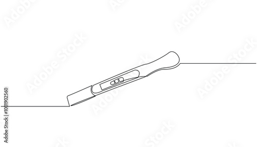 continuous line pregnancy test kit.pregnancy test for couples one line drawing.single line vector illustration
