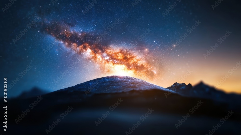 A cosmic tapestry of light, highlighting the breathtaking beauty of the Milky Way spiral arms, adorned with clusters of stars. A cosmic tapestry of light, highlighting the breathtaking beauty of the Milky Way spiral arms, adorned with clusters of stars.