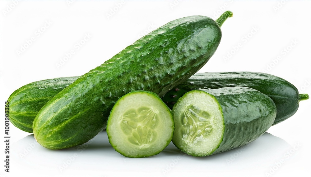 Fresh cucumber isolated on white background. Fresh cucumber isolated on white background.