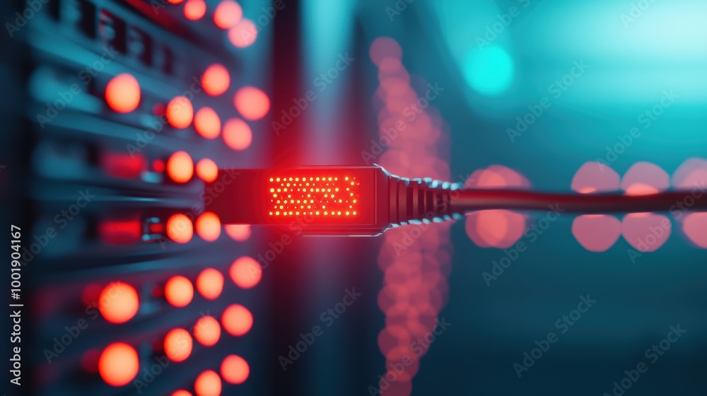 A close up shot of a server room in a military base, showcasing the critical infrastructure that is vulnerable to cyber warfare.