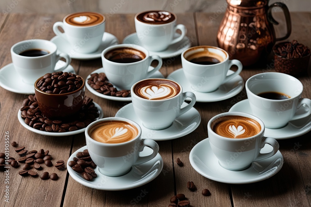 Creative Espresso Cup Display with Cocoa Saucer Accent Creative Espresso Cup Display with Cocoa Saucer Accent