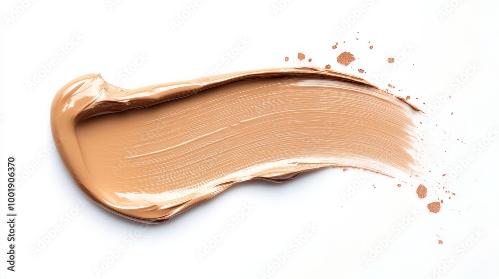 Foundation makeup smear on white background Foundation makeup smear on white background