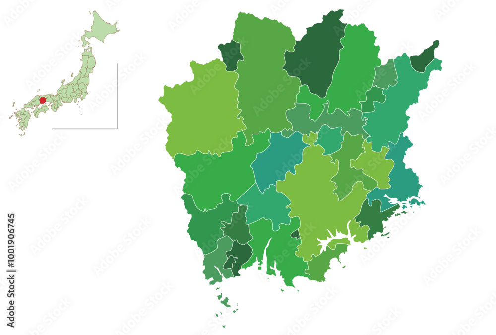 岡山 日本 地図 緑 アイコン 岡山 日本 地図 緑 アイコン