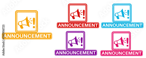 Set announcement icon. Exclamation announces sign labels design template Vector illustration