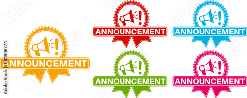 Set announcement icon. Exclamation announces sign labels design template Vector illustration