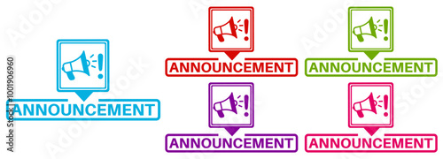 Set announcement icon. Exclamation announces sign labels design template Vector illustration