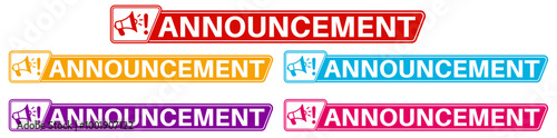 Set announcement icon. Exclamation announces sign labels design template Vector illustration