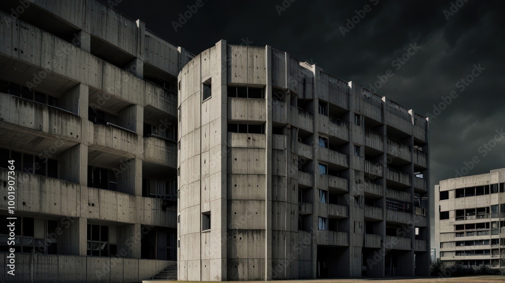 Concrete Architecture under Cloudy Skies Concrete Architecture under Cloudy Skies