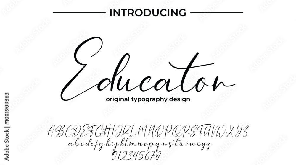 Educator Font Stylish brush painted an uppercase vector letters, alphabet, typeface Educator Font Stylish brush painted an uppercase vector letters, alphabet, typeface