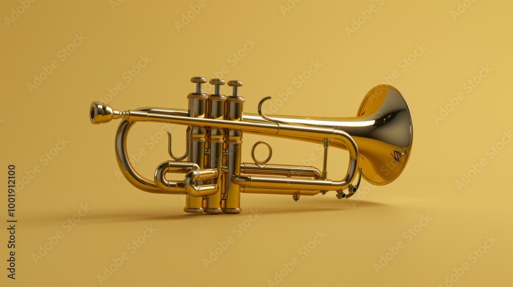 Obraz premium Golden Bugle on Clean Background