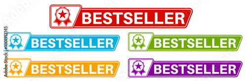 set bestseller sticker sign set. top seller label symbol recommended sign template vector illustration	