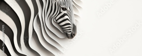 Wallpaper Mural Zebra face seamlessly blends into layered paper Torontodigital.ca