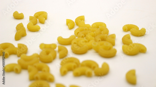 Macaroni pasta uncooked isolated