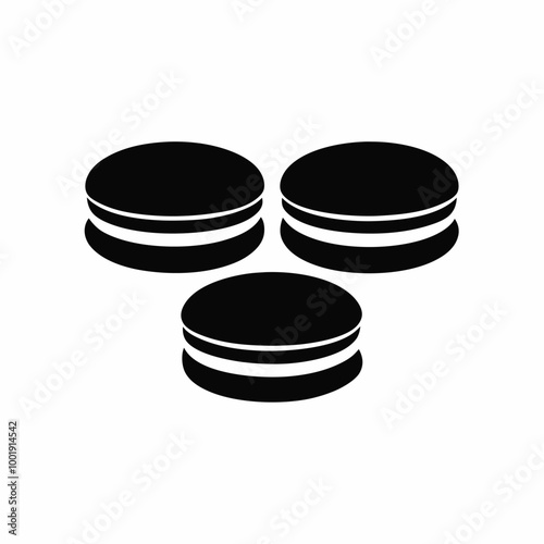 Macarons Silhouette Vector, Minimalist Macarons Art, French Dessert Silhouette, Baking Clipart