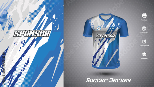 Soccer jersey design for sublimation or sports t-shirt design for cricket
