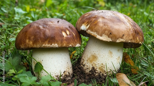 Boletus edulis Bull, also known as borowik szlachetny, prawy, or prawdziwek, is an edible fungus that grows in lush grass and comes in small and large sizes. Time for mushrooms. 