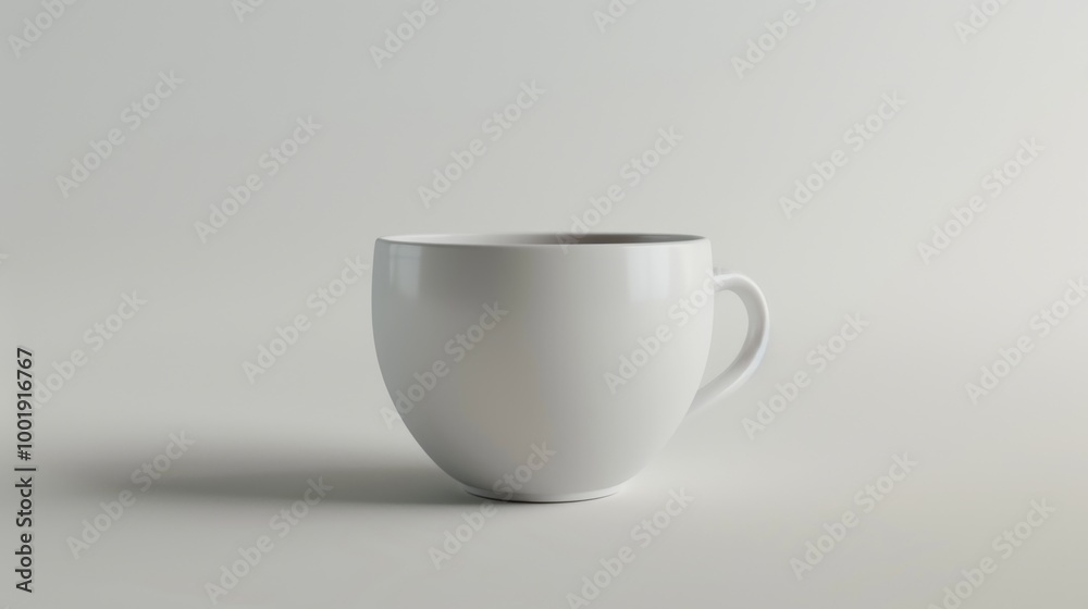 Minimalist 3D Design of a Protective White Cup