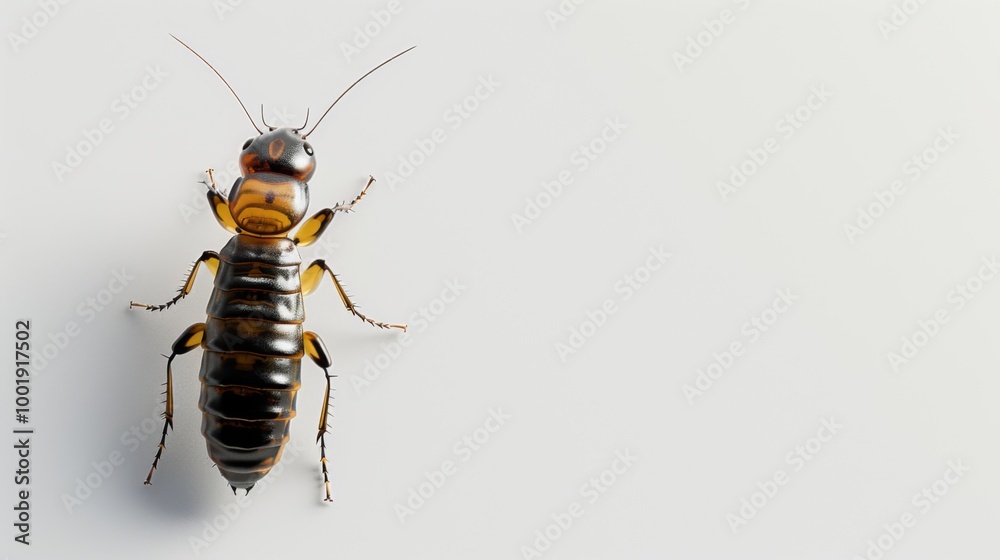 Minimalist 3D Model of a Termite on Clean Background Minimalist 3D Model of a Termite on Clean Background