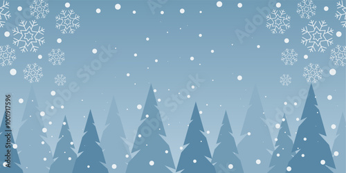 snowy winter landscape background. free copyspace area design