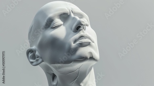 Abstract Sculpture with Clean Background and Expression