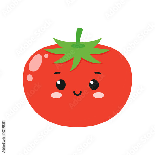 Tomato Vegetable Cute Cartoon Fresh Animation Kawaii Healthy Character
