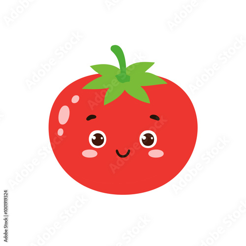 Tomato Vegetable Cute Cartoon Fresh Animation Kawaii Healthy Character
