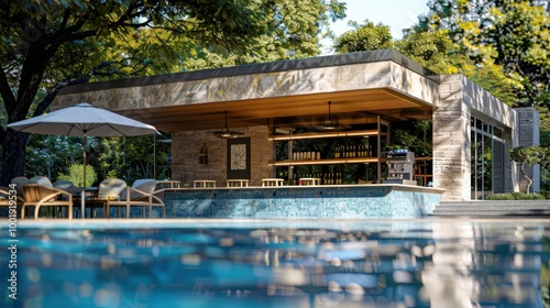 Poolside Cafe: This inviting food stand serves refreshing beverages and light snacks, with shaded outdoor seating for guests to relax by the pool. 