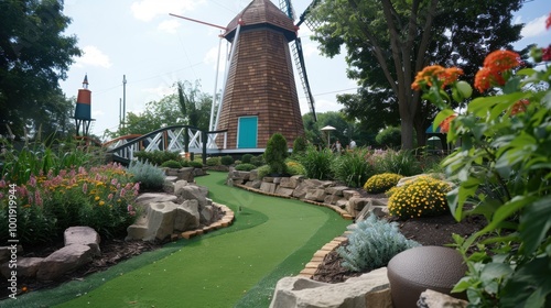 Miniature Golf: A playful course filled with whimsical features like windmills and water hazards, making it a fun challenge for families and players of all ages.
 photo