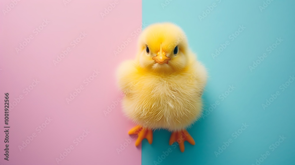 Chick Toy isolated on colorful background Chick Toy isolated on colorful background