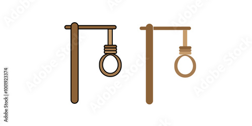 medieval gallows line icon vector. medieval gallows sign. isolated contour symbol black illustration