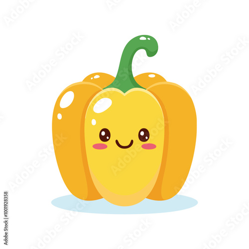 Bell Pepper Vegetable Cute Cartoon Fresh Animation Kawaii Healthy Character
