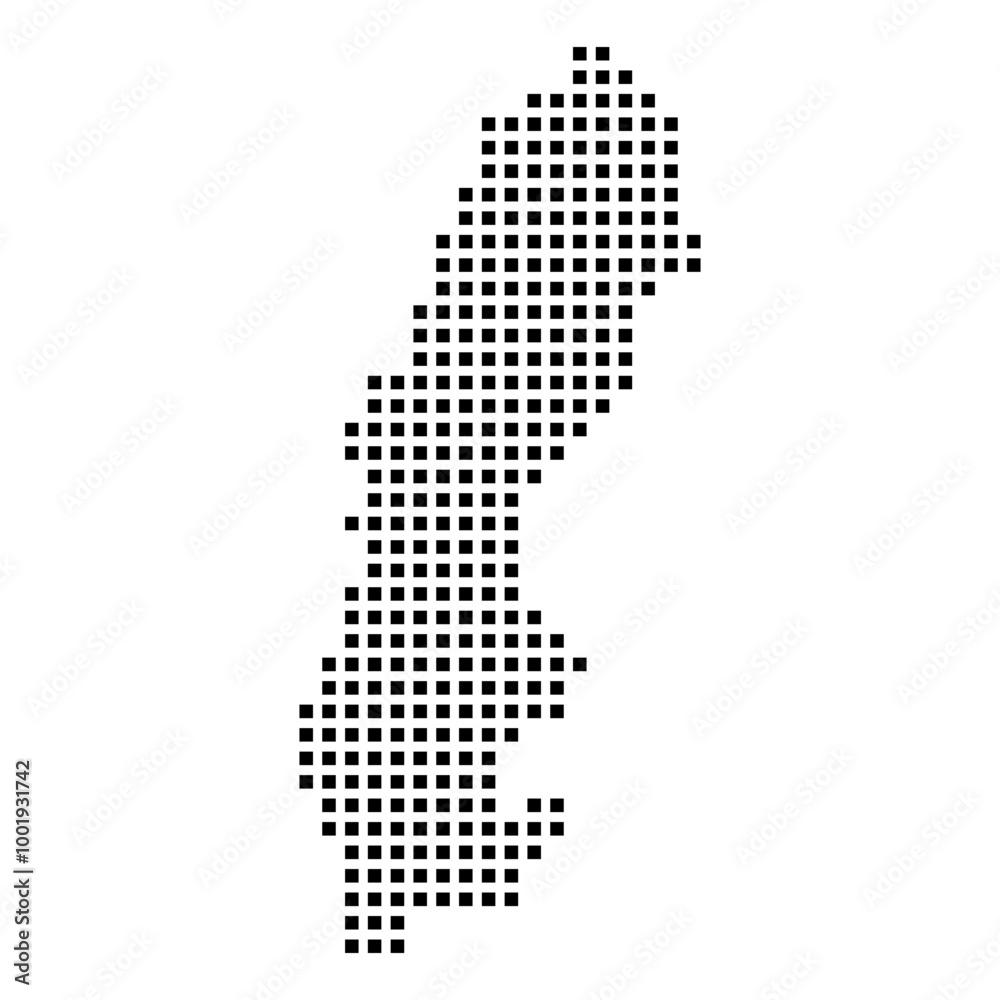 Fototapeta premium Dotted Map of Sweden