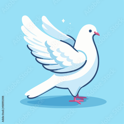 white dove cartoon illustration