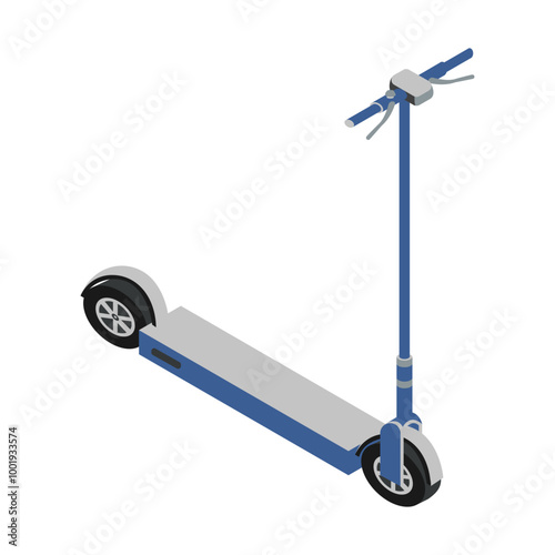 Vector Illustration of modern electric scooter in blue and white