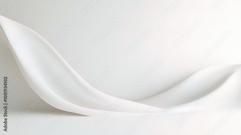 Fluid White Wave on Minimalist Background Fluid White Wave on Minimalist Background