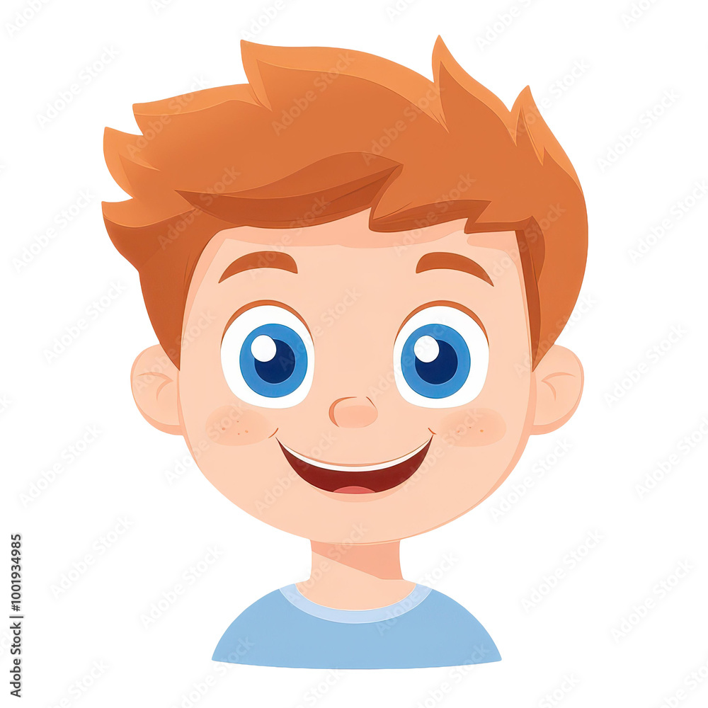 A cheerful yearold boy with short blond hair and bright blue eyes, depicted in a colorful cartoon style. A cheerful yearold boy with short blond hair and bright blue eyes, depicted in a colorful cartoon style.