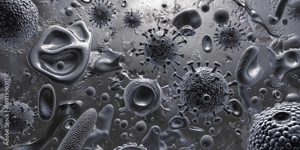 3D Illustration of Pathogenic Microbes and Their Structures 3D Illustration of Pathogenic Microbes and Their Structures