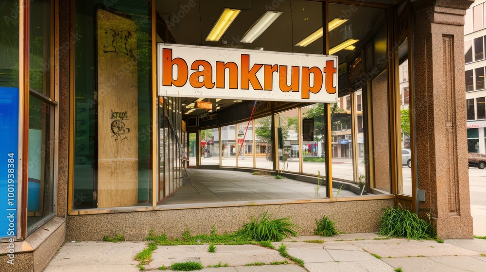 Obraz premium A once-thriving storefront with 